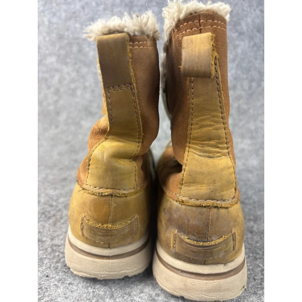 Sorel Explorer Joan Winter Boots Womens 9 Tan Waterproof Faux Fur NL2745-286